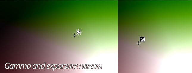 Gamma and exposure new cursors